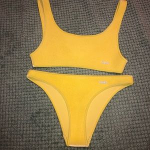 Triangl Yellow Velvet Swimsuit